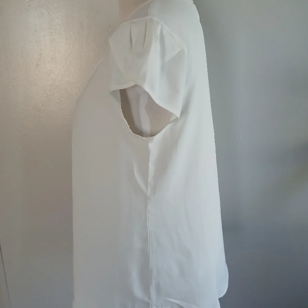 White Cap Tulip Sleeve Pleated Blouse XL - Picture 4 of 9